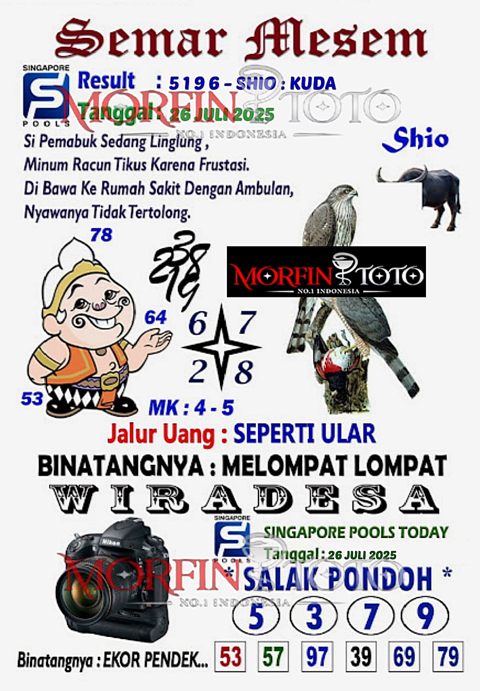 SYAIR TOGEL SEMAR MESEM  SINGAPORE 26 JULI 2025