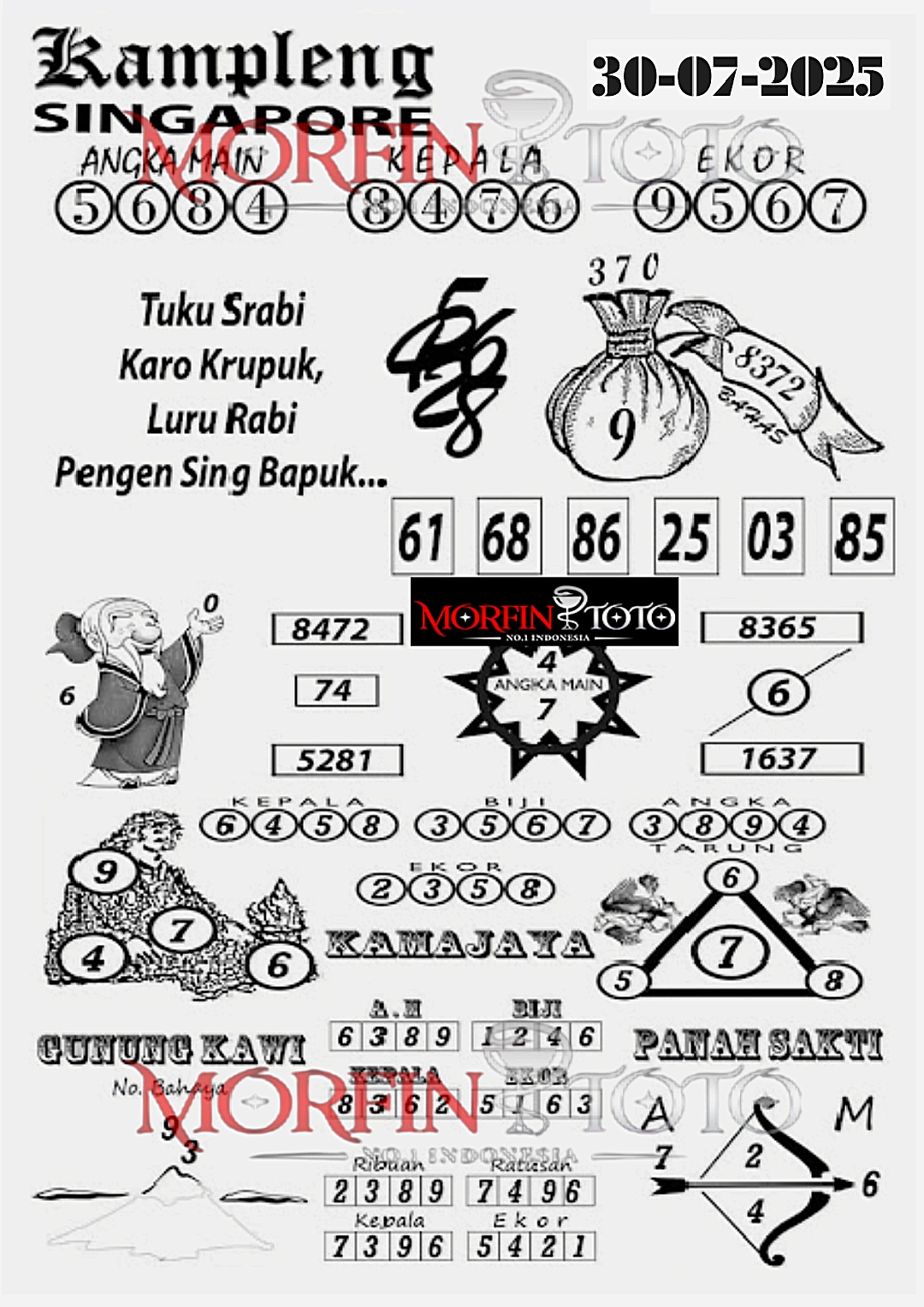 SYAIR TOGEL KAMPLENG SINGAPORE 30 JULI 2025