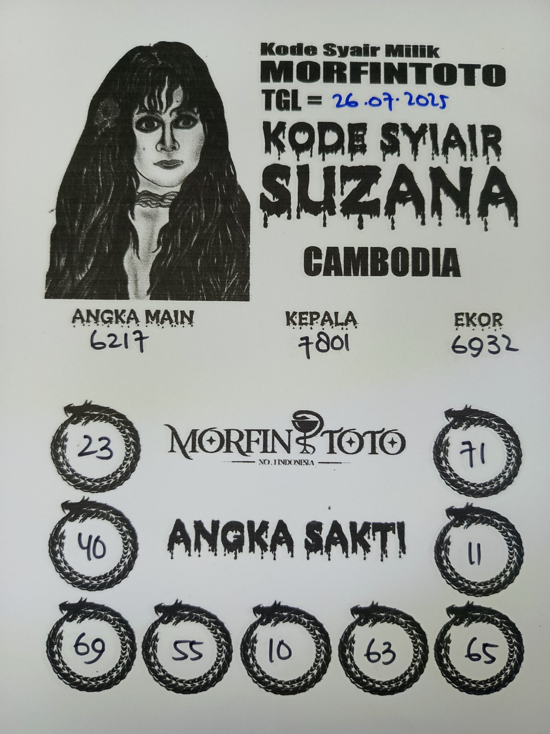 SYAIR TOGEL SUZANA  CAMBODIA 26 JULI 2025