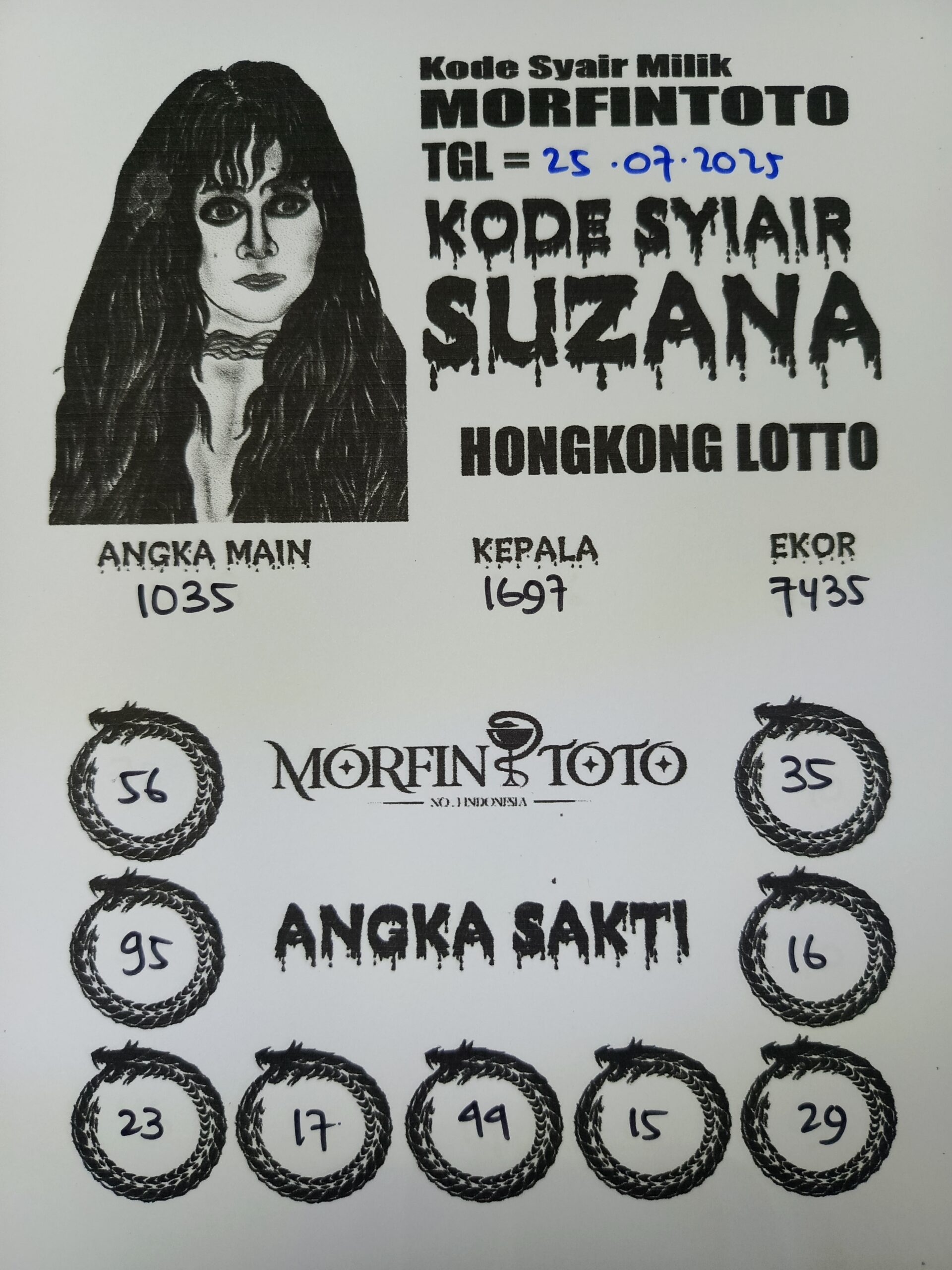 SYAIR TOGEL SUZANA  HONGKONG LOTTO 25 JULI 2025