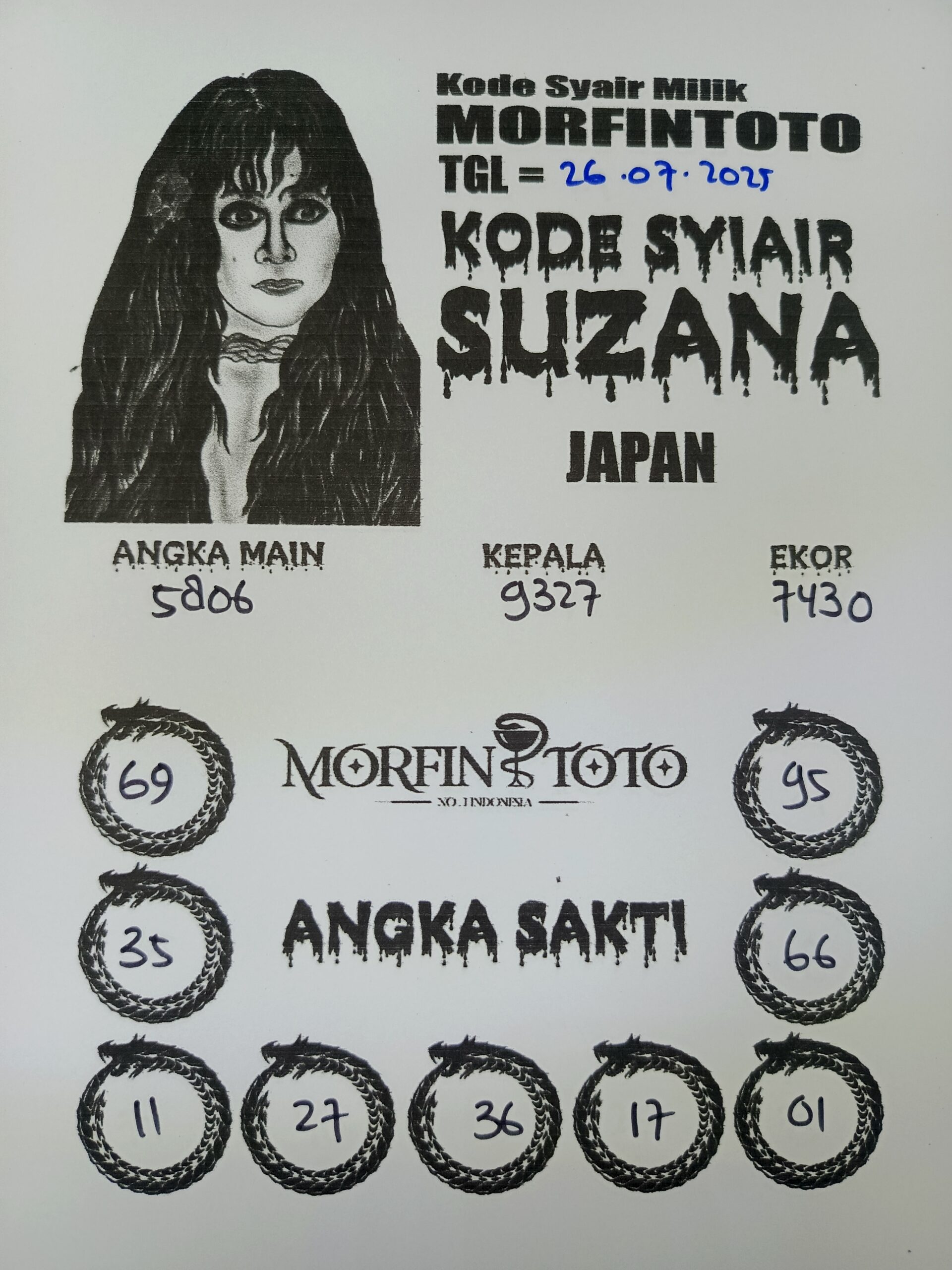 SYAIR TOGEL SUZANA  JAPAN  26 JULI 2025