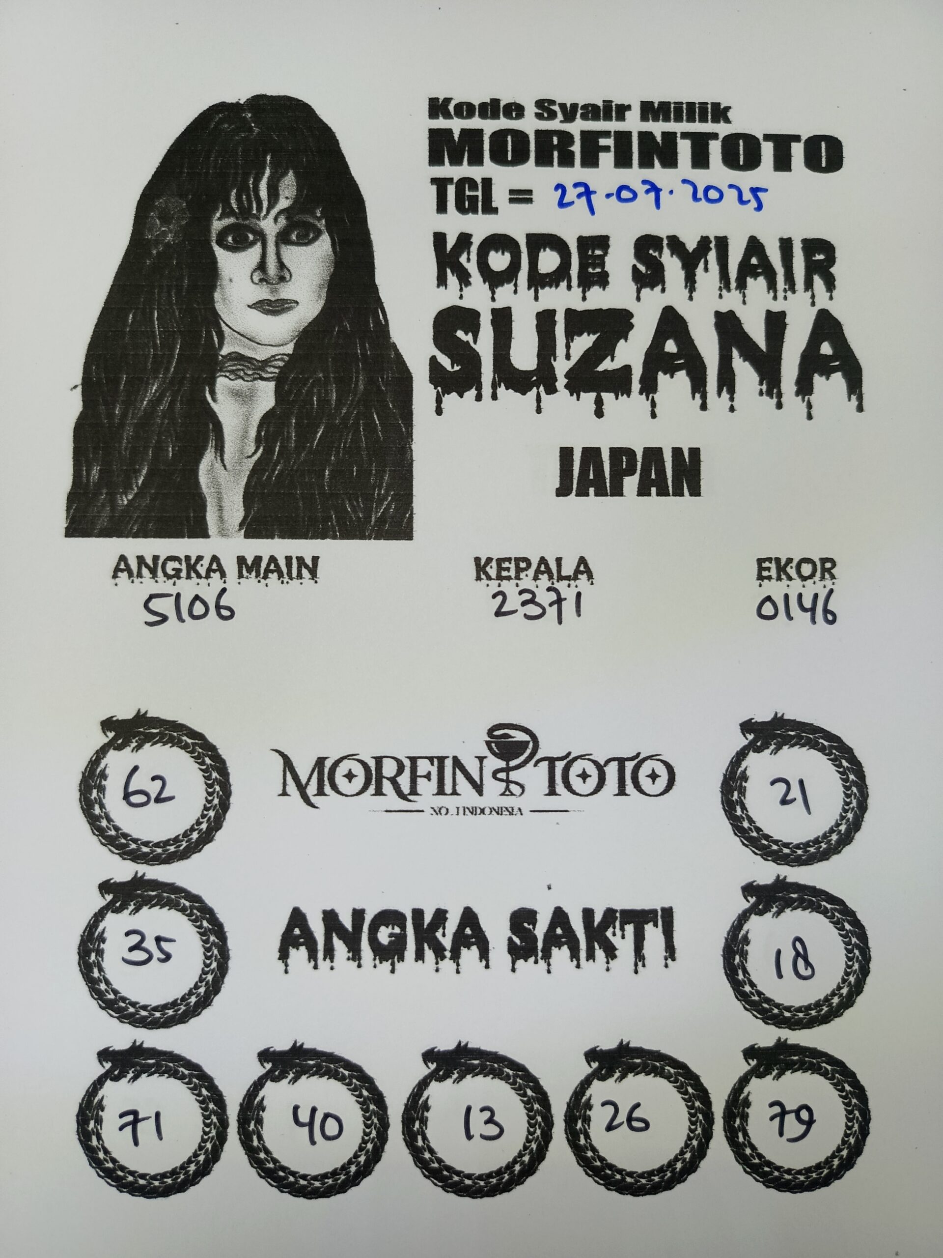 SYAIR TOGEL SUZANA  JAPAN  27 JULI 2025