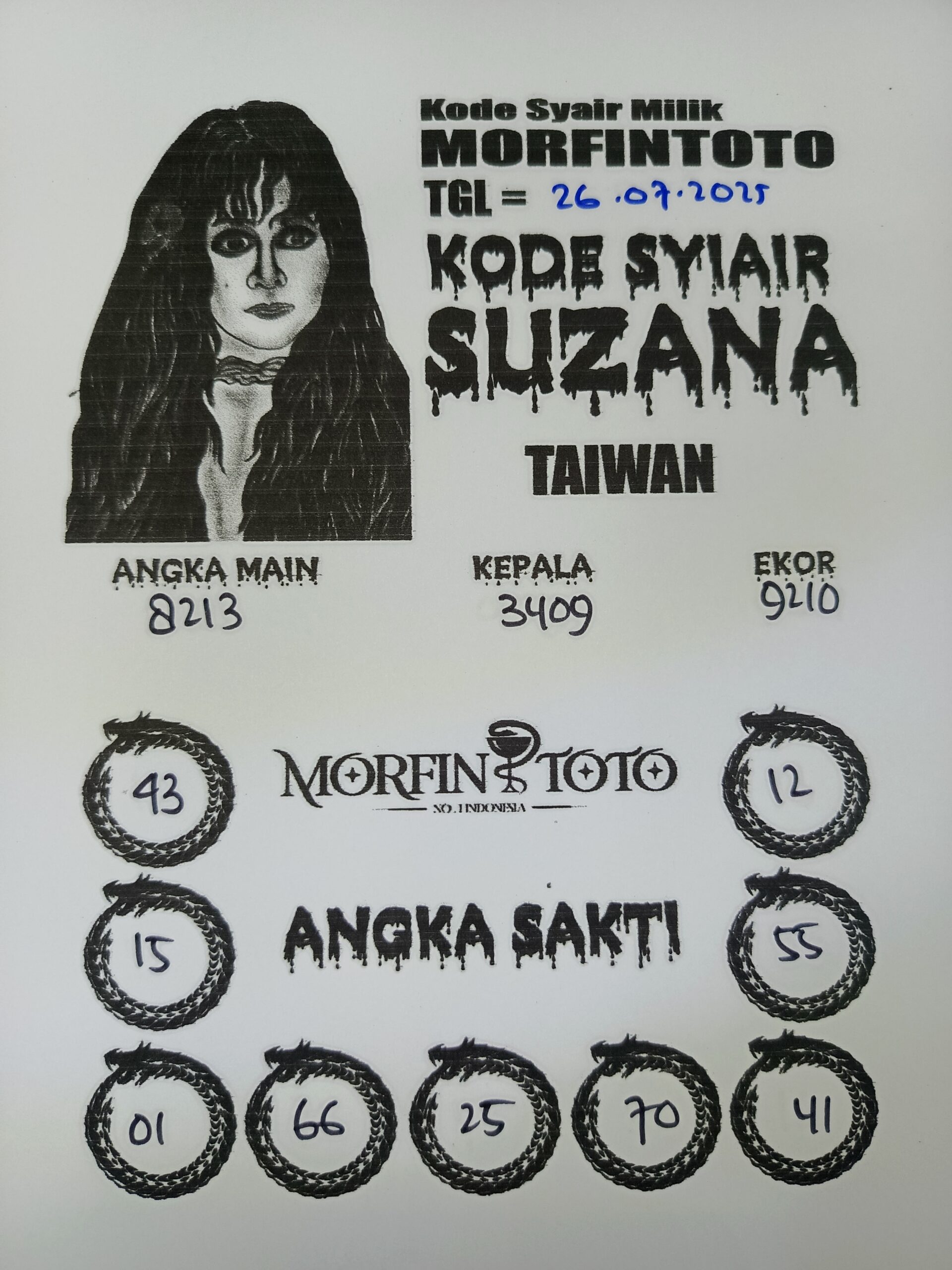 SYAIR TOGEL SUZANA  TAIWAN 26 JULI 2025
