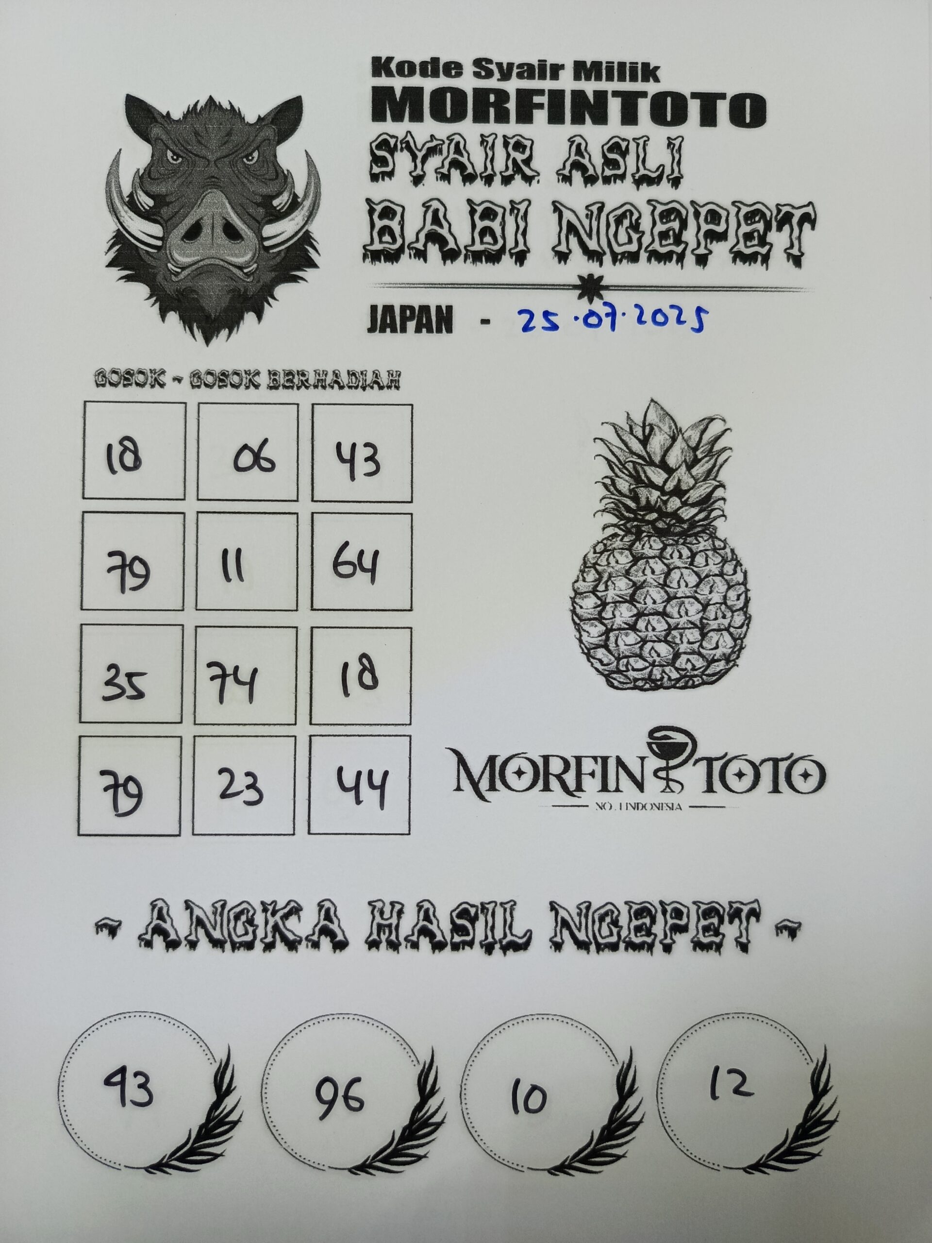 SYAIR TOGEL BABI NGEPET JAPAN  25 JULI 2025