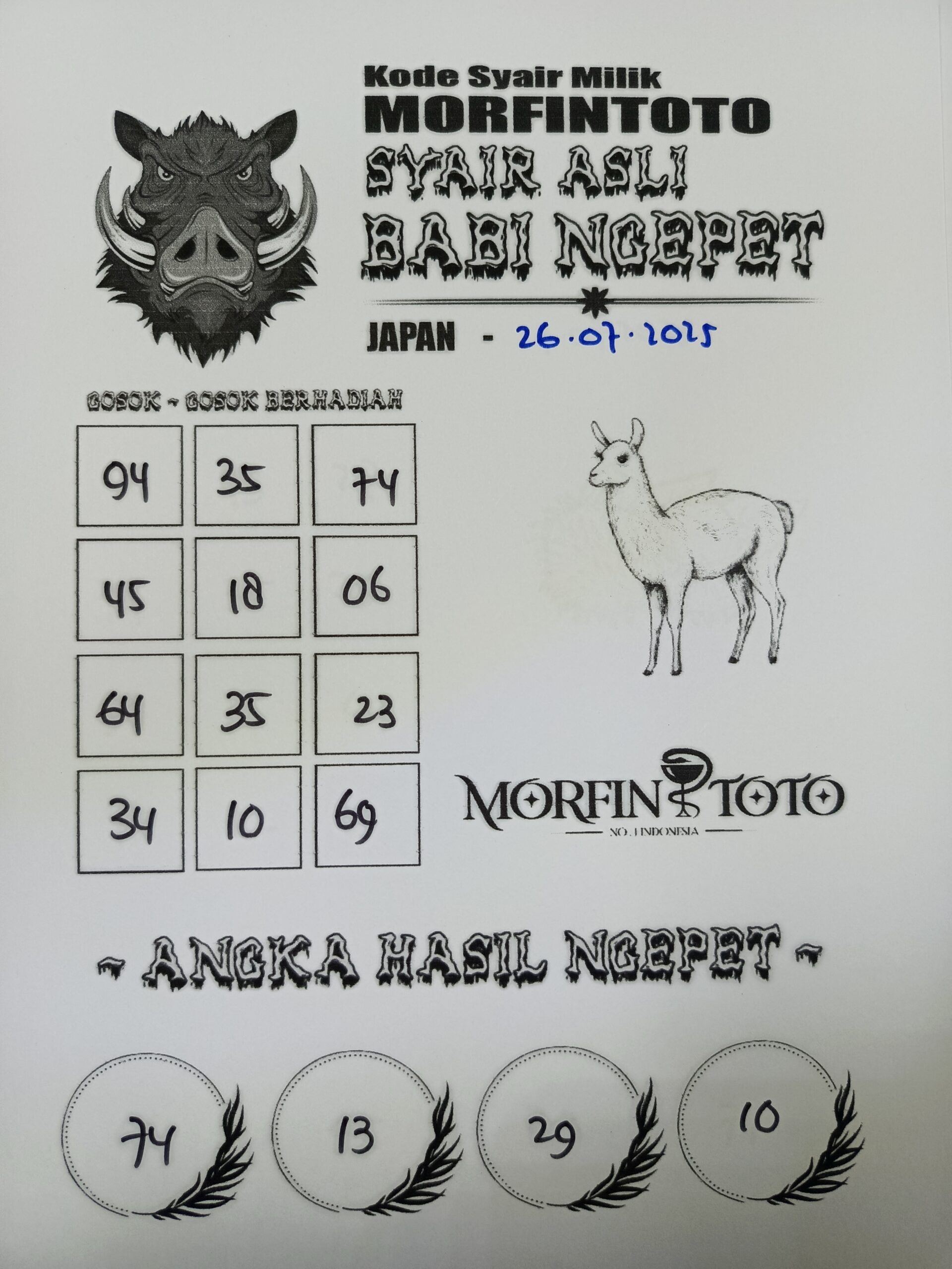 SYAIR TOGEL BABI NGEPET JAPAN  26 JULI 2025