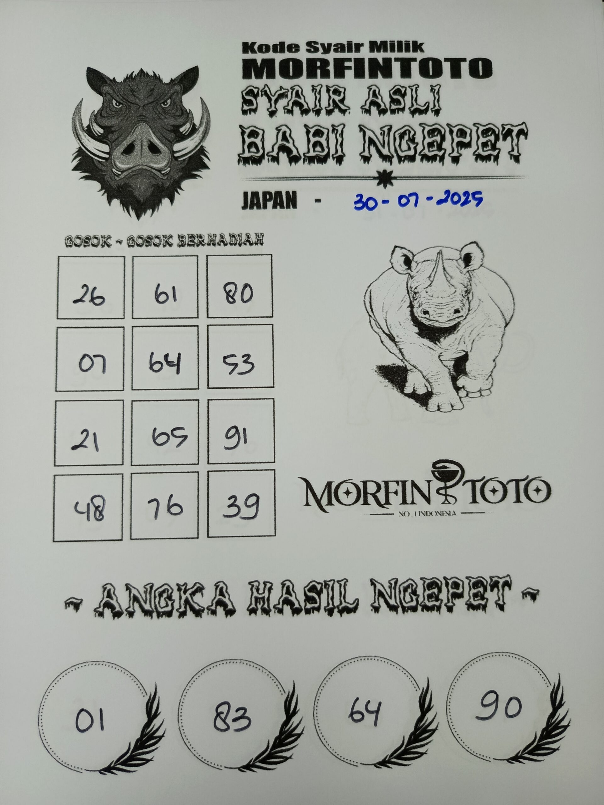 SYAIR TOGEL BABI NGEPET JAPAN  30 JULI 2025