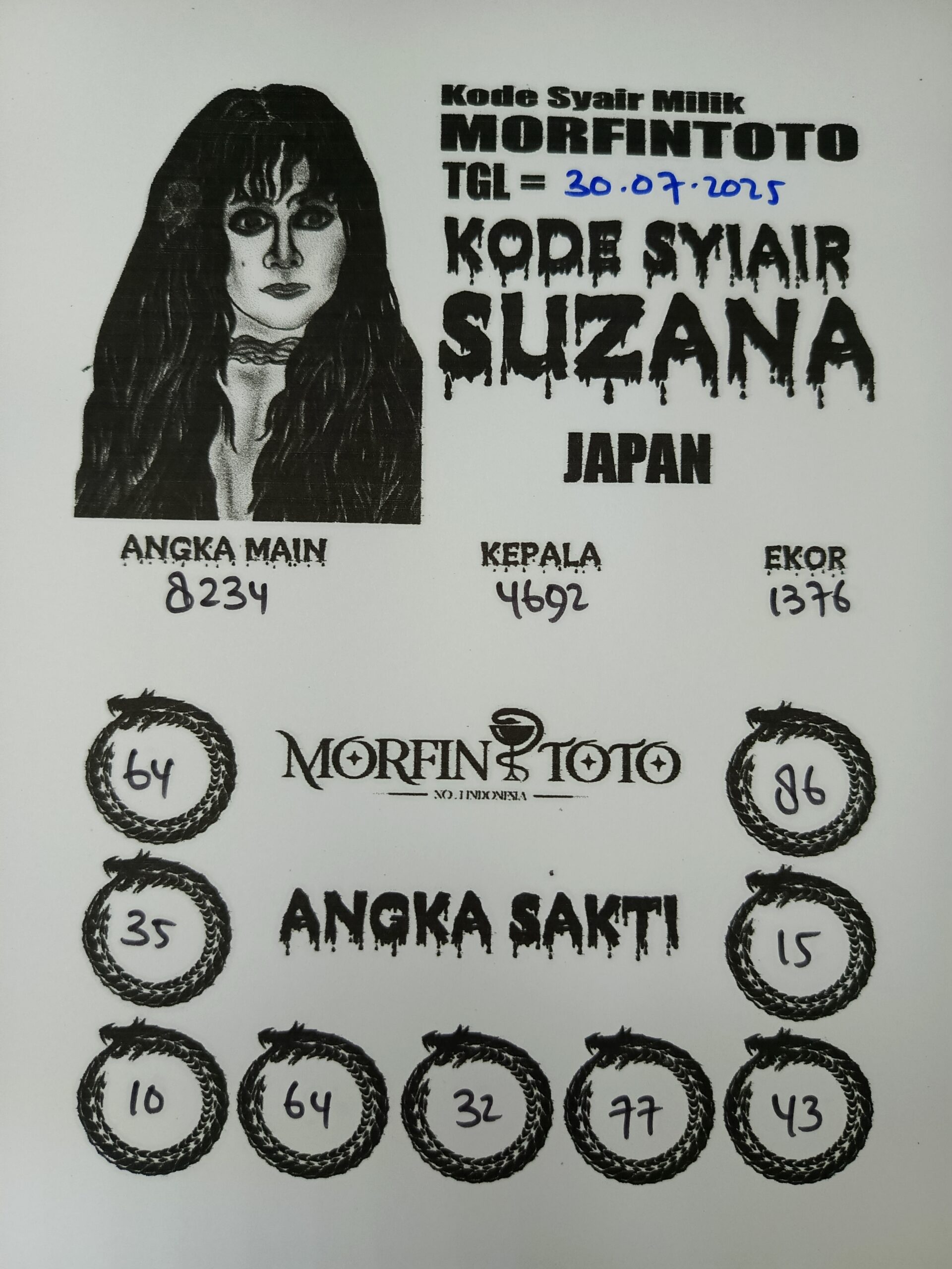 SYAIR TOGEL SUZANA  JAPAN  30 JULI 2025