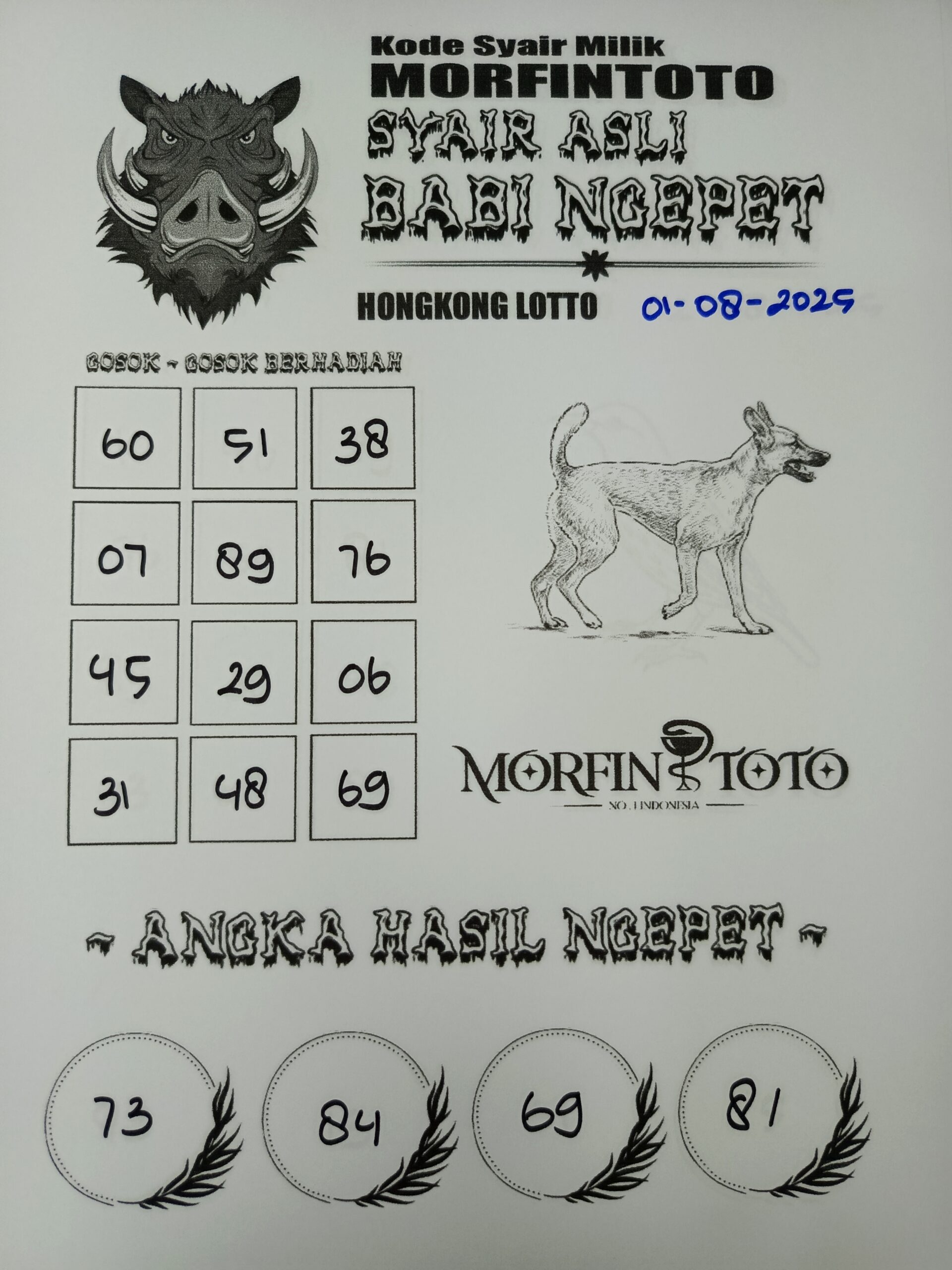 SYAIR TOGEL BABI NGEPET HONGKONG LOTTO 01 AGUSTUS 2025