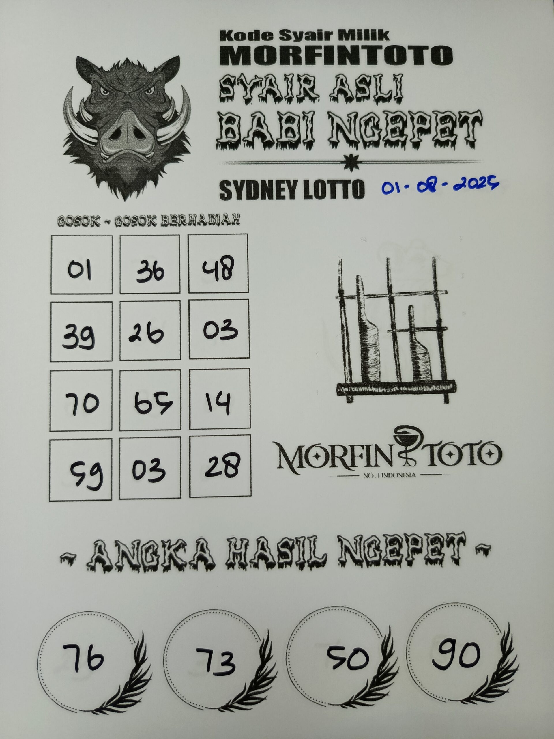 SYAIR TOGEL BABI NGEPET SYDNEY LOTTO 01 AGUSTUS 2025