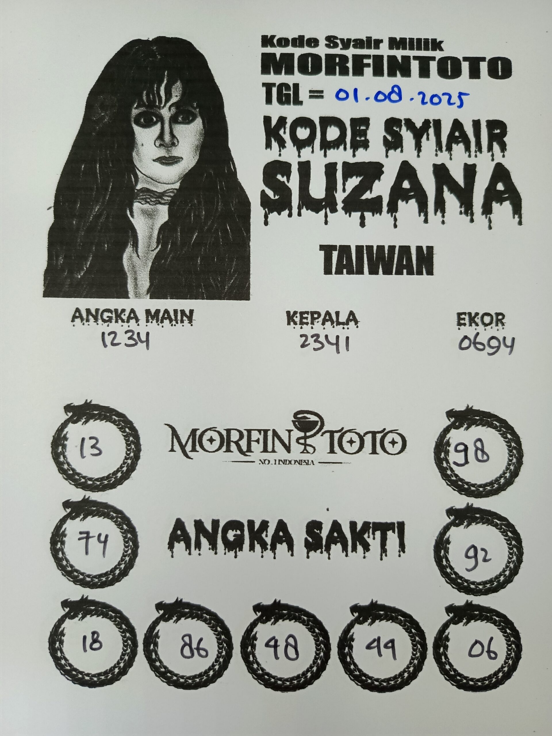 SYAIR TOGEL SUZANA  TAIWAN 01 AGUSTUS 2025